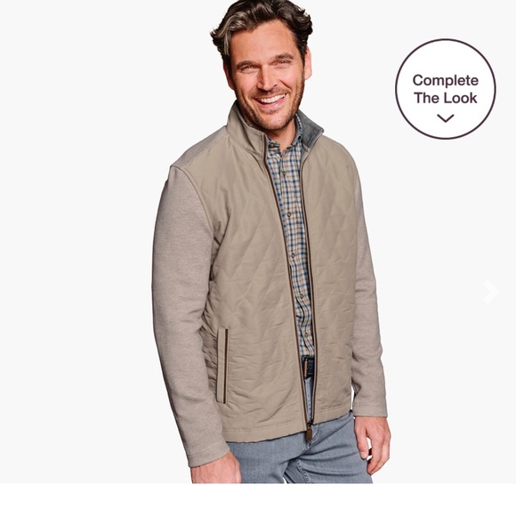 Johnston & Murphy Quilted Full Zip Jacket in Tan, NWT, never worn, size XL. - Picture 1 of 9
